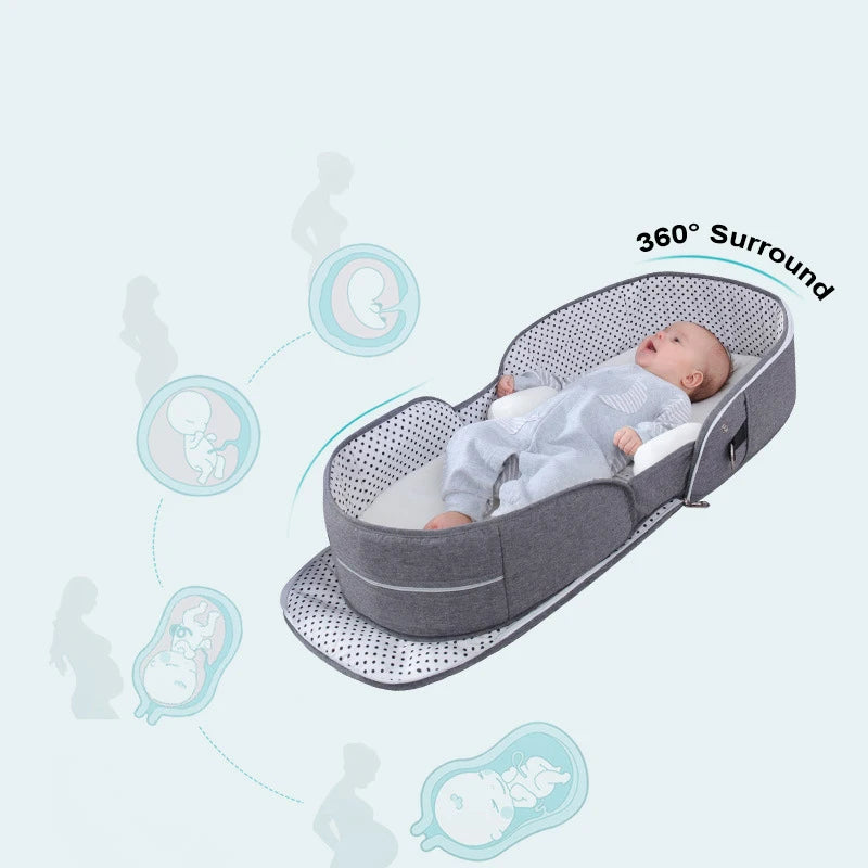 Luvano – Opvouwbaar Babybedje met Muggennet, Veilig en Compact