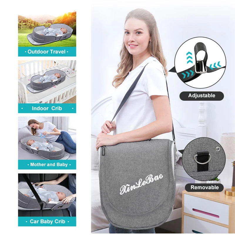 Luvano – Opvouwbaar Babybedje met Muggennet, Veilig en Compact