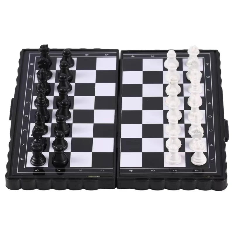 Minovix Kinder Schaakspel – Magnetisch & Opvouwbaar Schaakbord van Kunststof voor Reizen & Educatief Spel