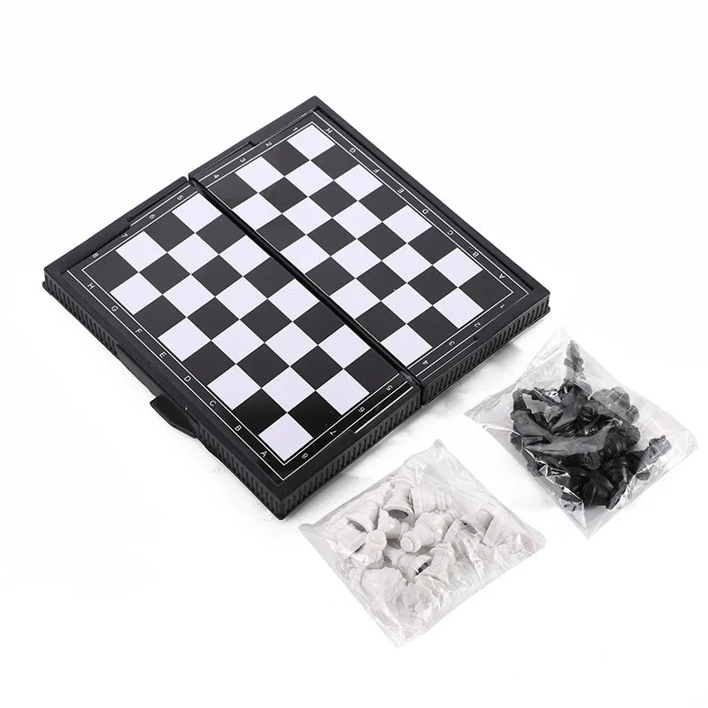 Minovix Kinder Schaakspel – Magnetisch & Opvouwbaar Schaakbord van Kunststof voor Reizen & Educatief Spel