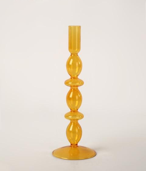 Vitrora – Kerzenhalter mundgeblasen Glas Orange Vintage Design