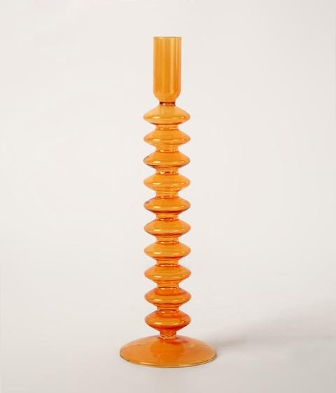 Vitrora – Kerzenhalter mundgeblasen Glas Orange Vintage Design