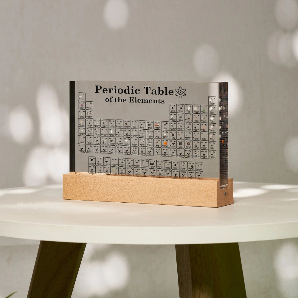 Periodiek Systeem – 83 Echte Elementen in Verlicht Acryl voor Educatie en Decoratie