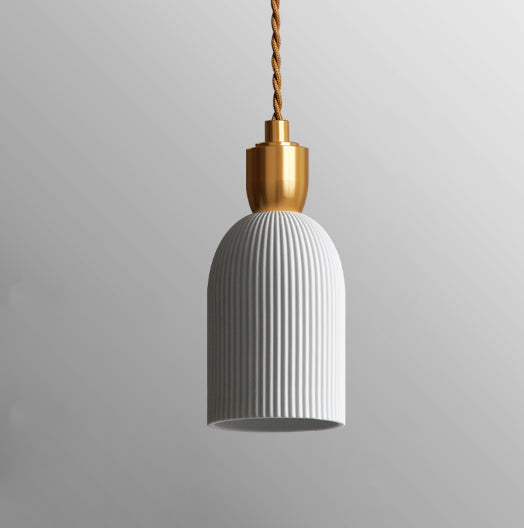 Plissaro – Ceramic Pendant Lamp with Brass, 3 shapes, pleated design