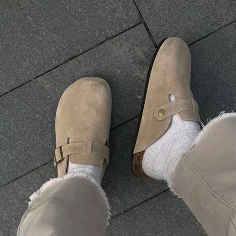 Sola – Unisex Sandalen van Ademend leder met Ergonomisch Voetbed voor Zomer en Thuisgebruik