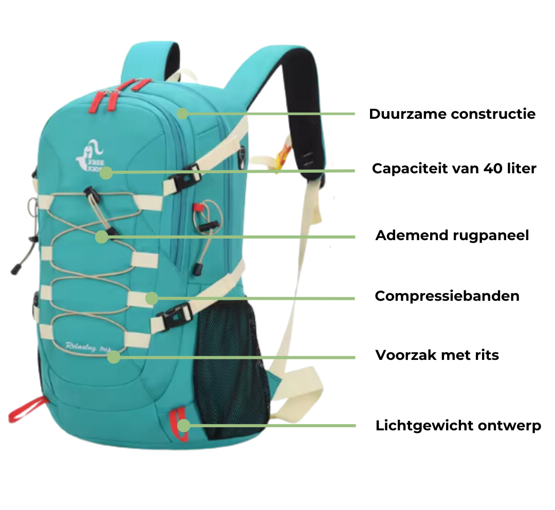 40L Outdoor Rugzak – Waterdicht & Duurzaam voor Avontuurlijk Gebruik
