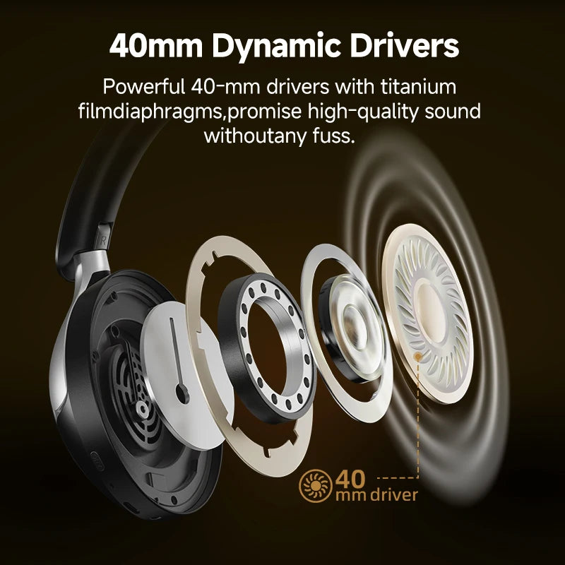 Audionyx – Draadloze hoofdtelefoon ANC 50dB LDAC – Reizen & muziekfans