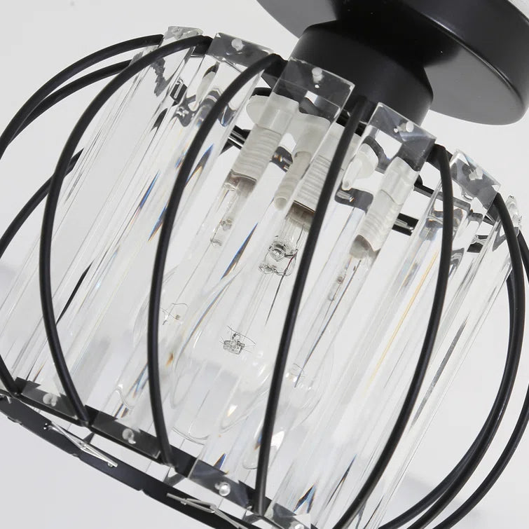Glazora – Scandinavische plafondlamp – Glas & zwart ijzer design
