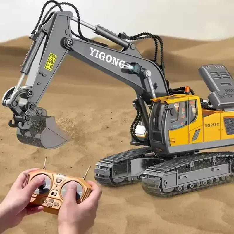 MegaMover – Camión de Construcción RC Dump Pro 2.4G, 30 cm, Amarillo