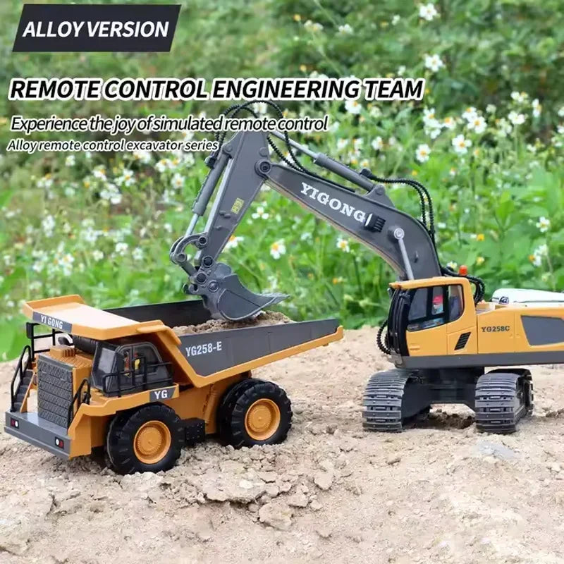 MegaMover – Camión de Construcción RC Dump Pro 2.4G, 30 cm, Amarillo