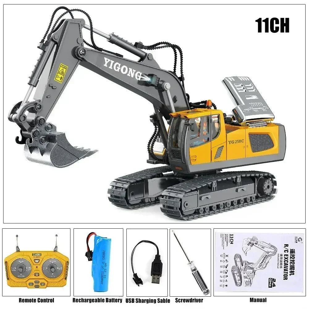 MegaMover – Camión de Construcción RC Dump Pro 2.4G, 30 cm, Amarillo