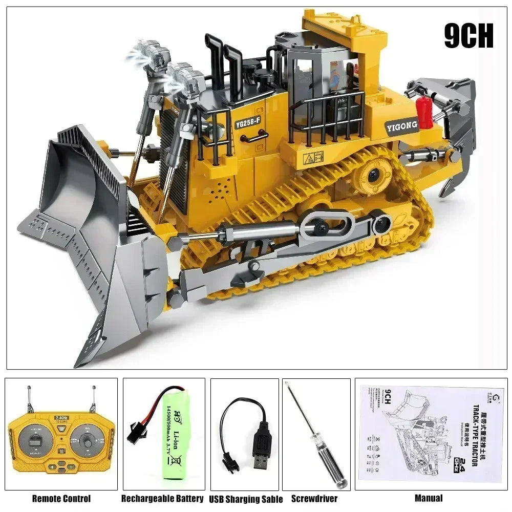 MegaMover – Camión de Construcción RC Dump Pro 2.4G, 30 cm, Amarillo