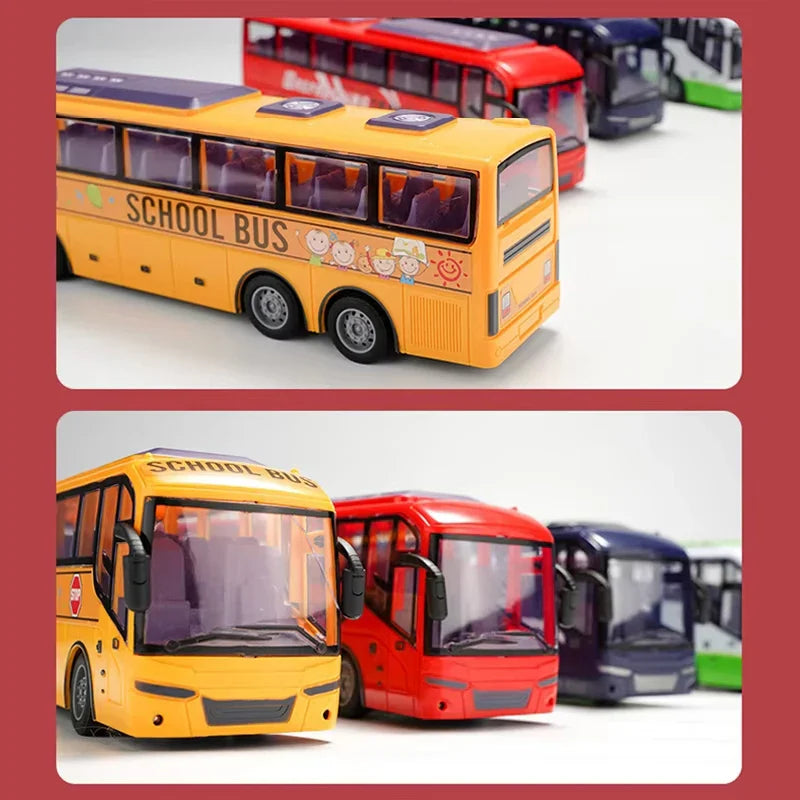 TurboMover – Autobús urbano RC Juguete 4 canales, Rojo/Amarillo, 31 cm