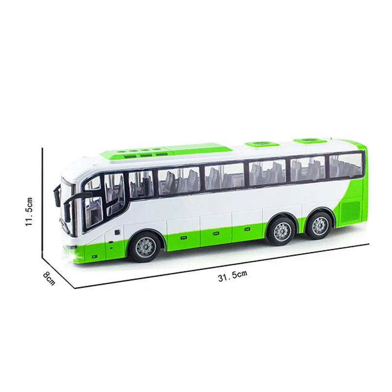 TurboMover – Autobús urbano RC Juguete 4 canales, Rojo/Amarillo, 31 cm