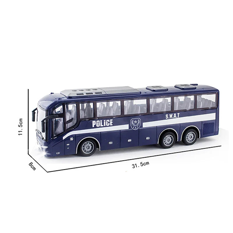 TurboMover – Autobús urbano RC Juguete 4 canales, Rojo/Amarillo, 31 cm