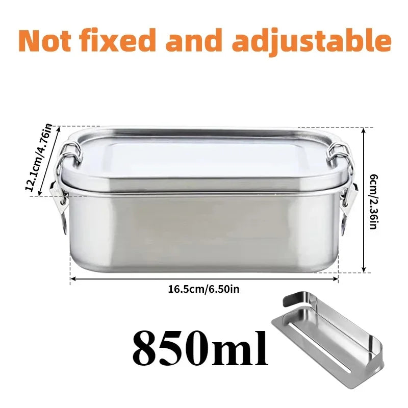 RVS Bento Lunchbox 800ml – Lekvrij, Compartimenten, Vaatwasserbestendig