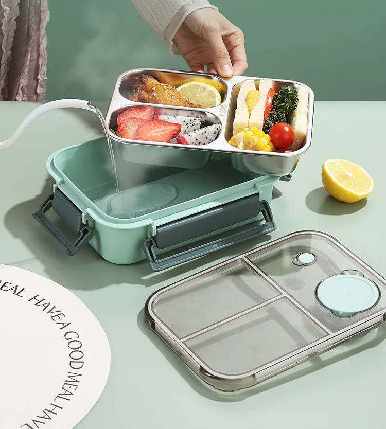 Mealix – RVS lunchbox lekvrij met bestek – voor werk, school en reizen