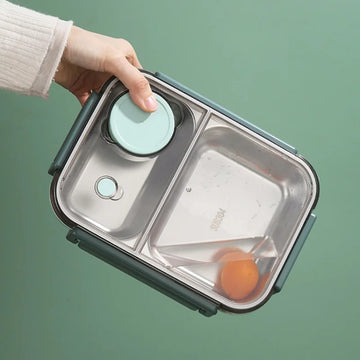 Mealix – RVS lunchbox lekvrij met bestek – voor werk, school en reizen