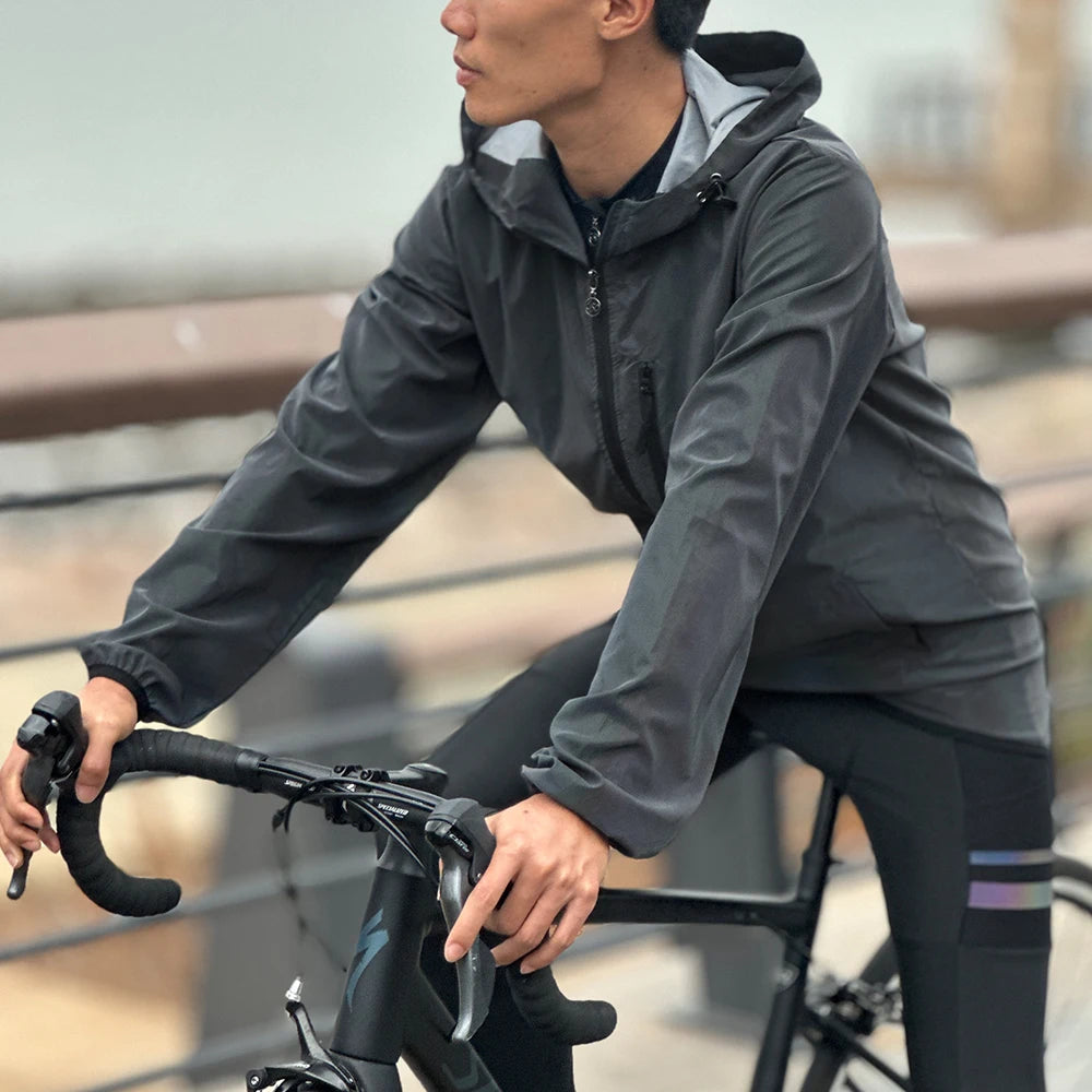 Refleqtor Fietsjack Heren – Reflecterend, Winddicht & Waterafstotend Jack met Capuchon en Zakken