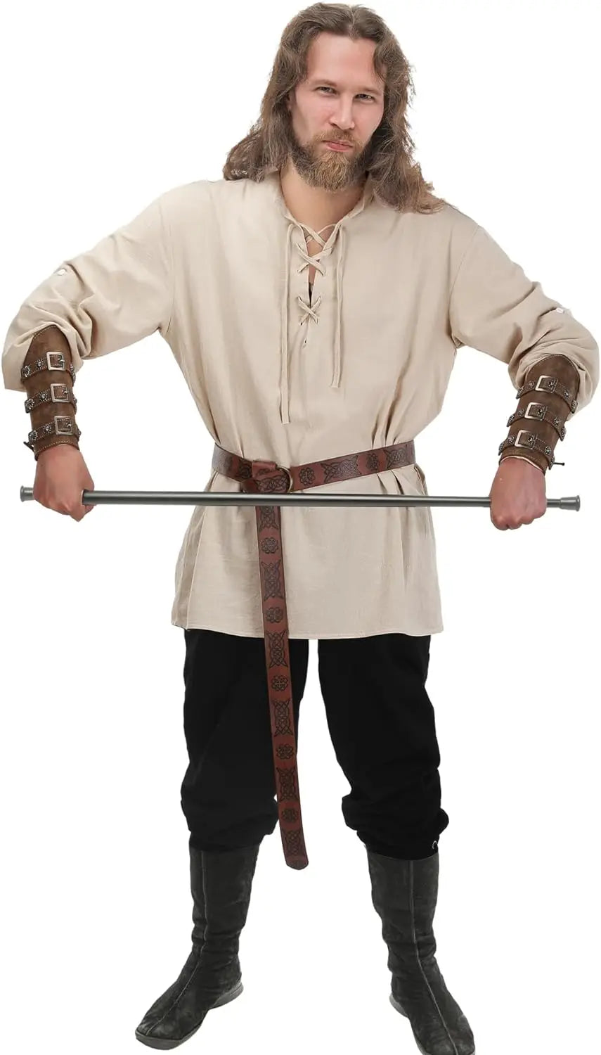 HeritageWear – Renaissance Kostuumset Mannen – 4-delig met Piratenhemd & Broek