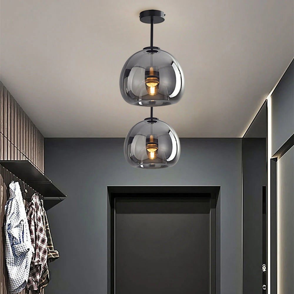 Copara – Retro koperen plafondlamp – Glasdesign voor modern interieur