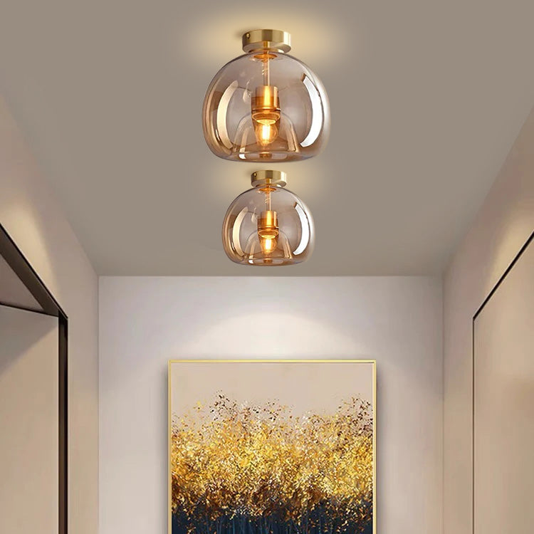 Copara – Retro koperen plafondlamp – Glasdesign voor modern interieur