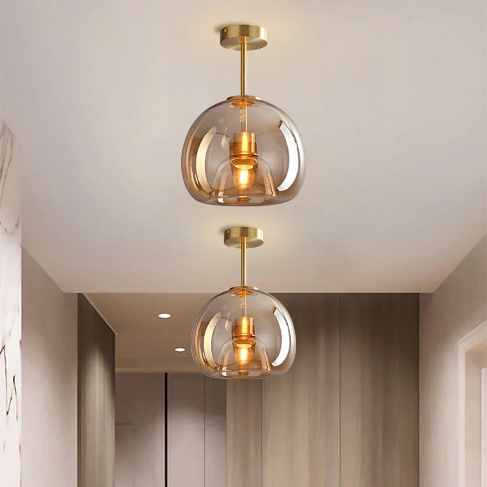 Copara – Retro koperen plafondlamp – Glasdesign voor modern interieur