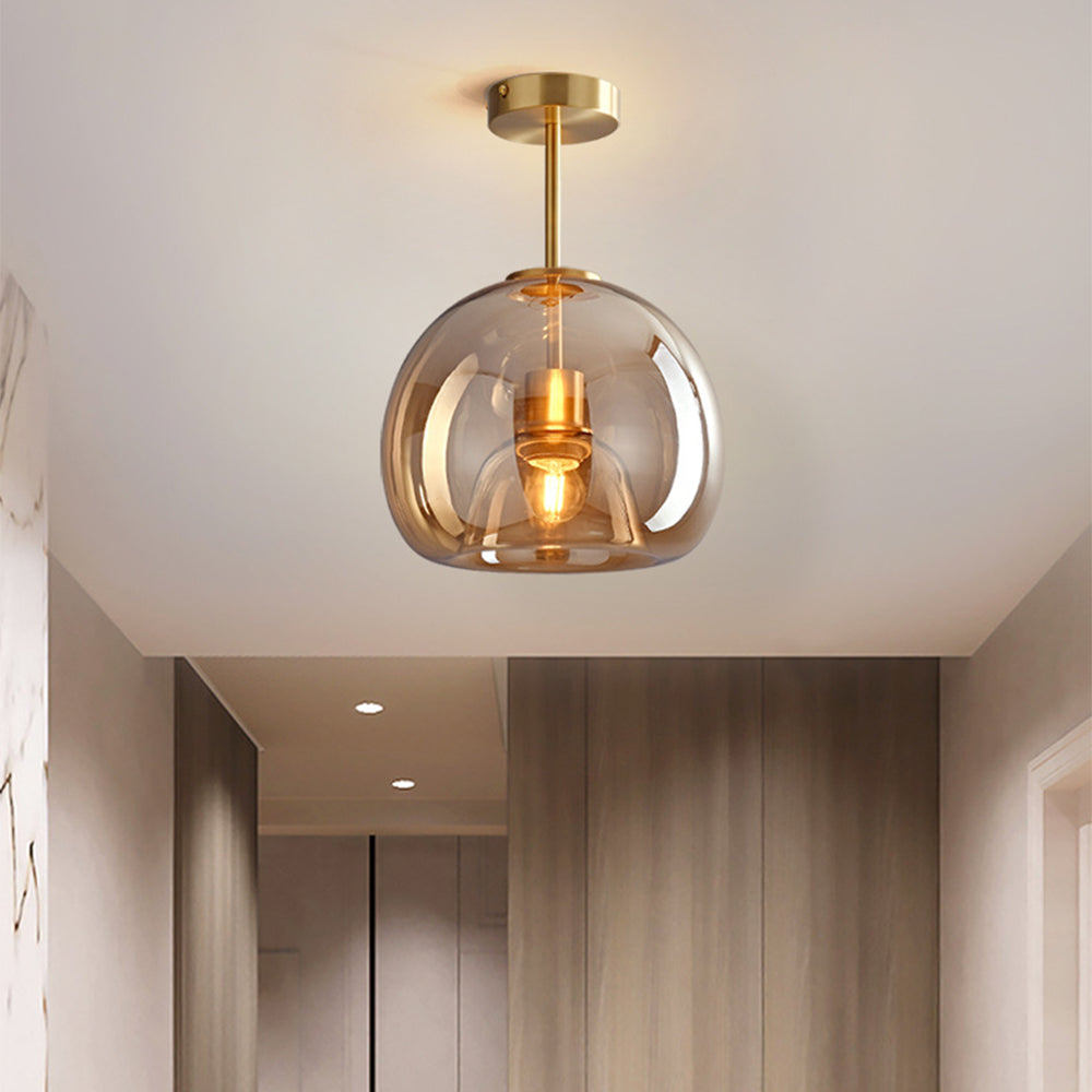 Copara – Retro koperen plafondlamp – Glasdesign voor modern interieur