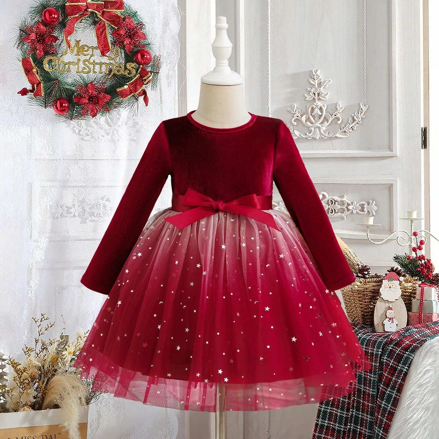 Rode Glitterjurk voor Meisjes met Pailletten - Feestelijke Baljurk 2-10 Jaar 8