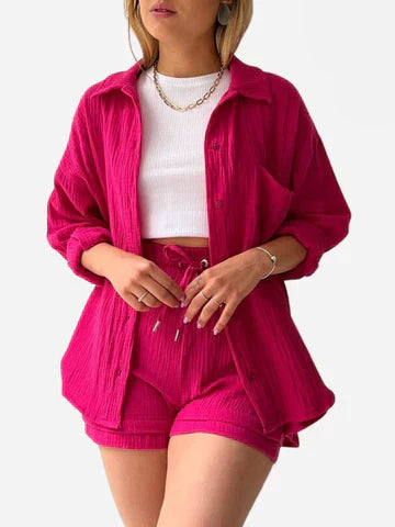 Melzano Andrea Co-ord | Elegant en ademend katoenen co-ord pak voor vrouwen