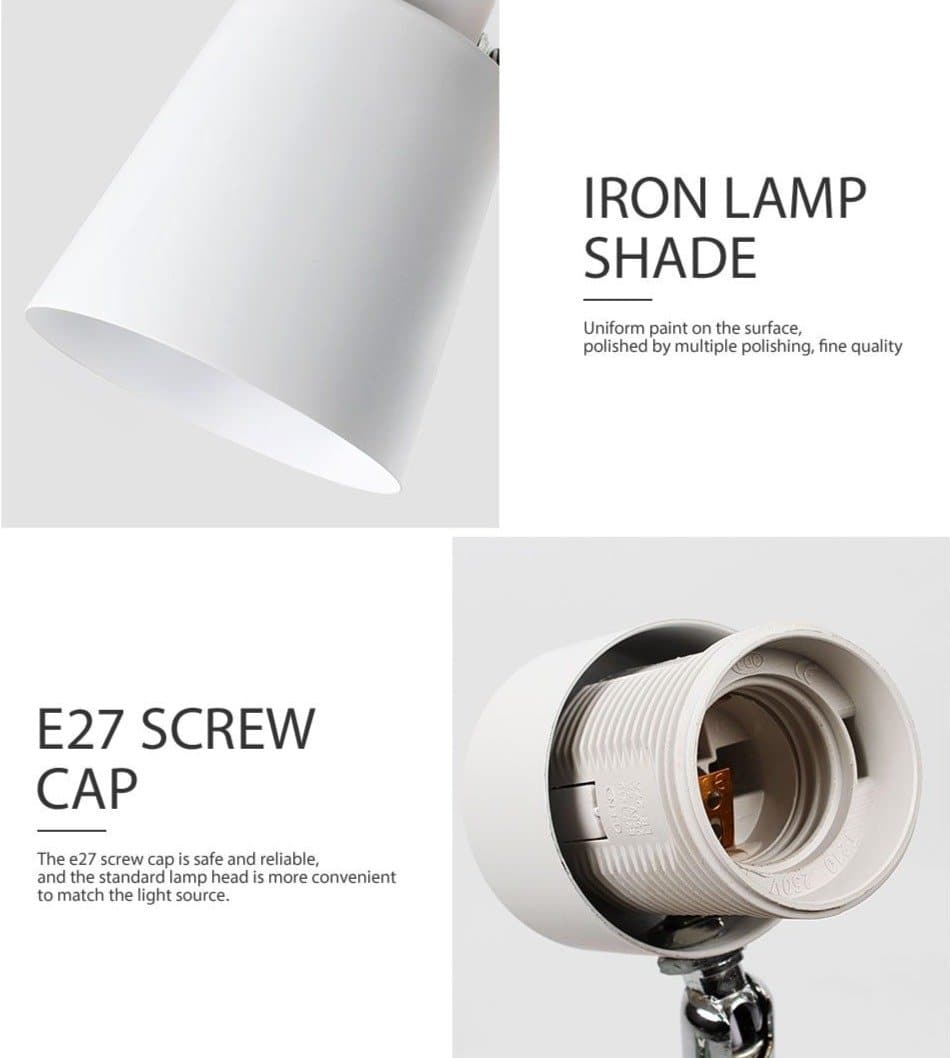 Verano – Rotatable reading lamp made of wood and metal with plug connection