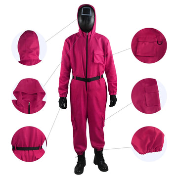 CosmoWear – Roze Jumpsuit Kostuumset met Handschoenen & Bretels – Cosplay Kinderen