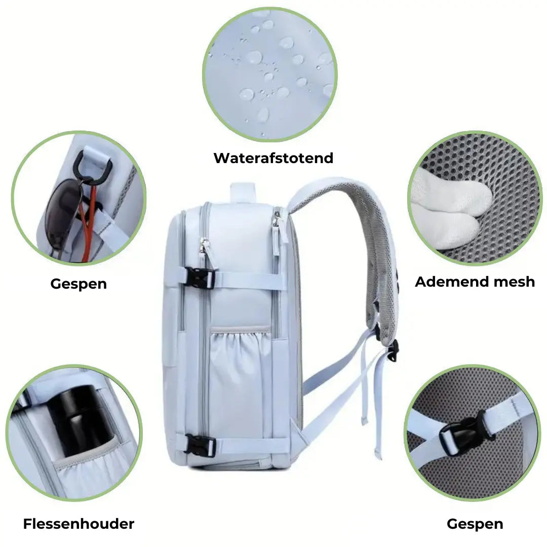 Handbagage Rugtas – USB Opladen | Waterdicht & Slim Reizen