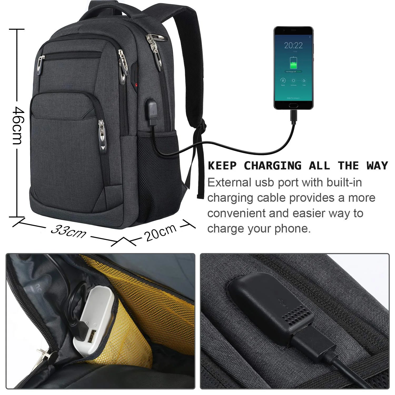 Arvexo – Rugzak heren waterdicht ergonomisch 25L – reizen & outdoor
