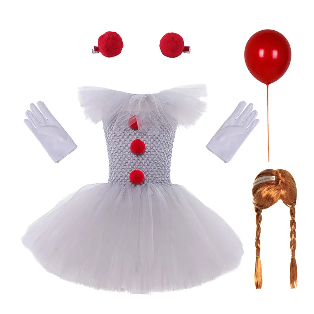 MoonCarnival – Girls clown tutu dress – Halloween costume
