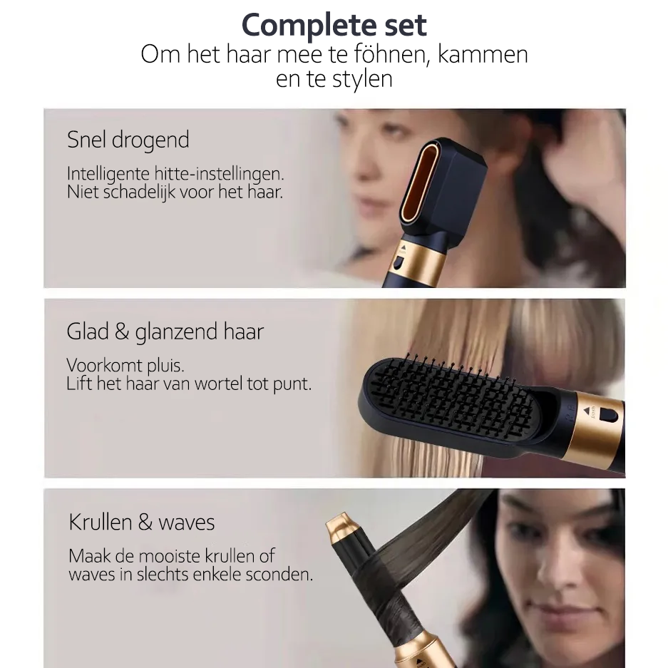 StyleSavvy | Haarstyler 5-in-1 | Krachtige 1000W | Ionische Technologie