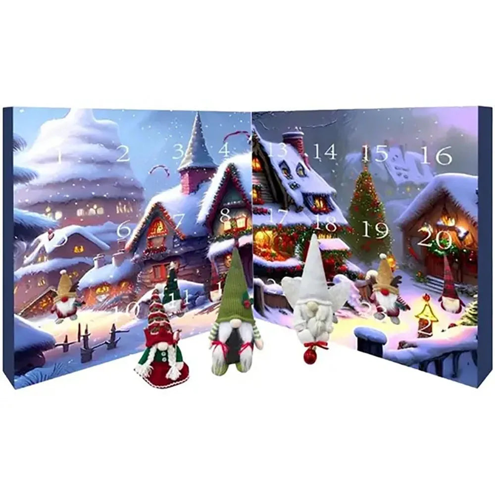 NordLoom – Kerstkabouter adventskalender van stof – Feestelijke decoratie