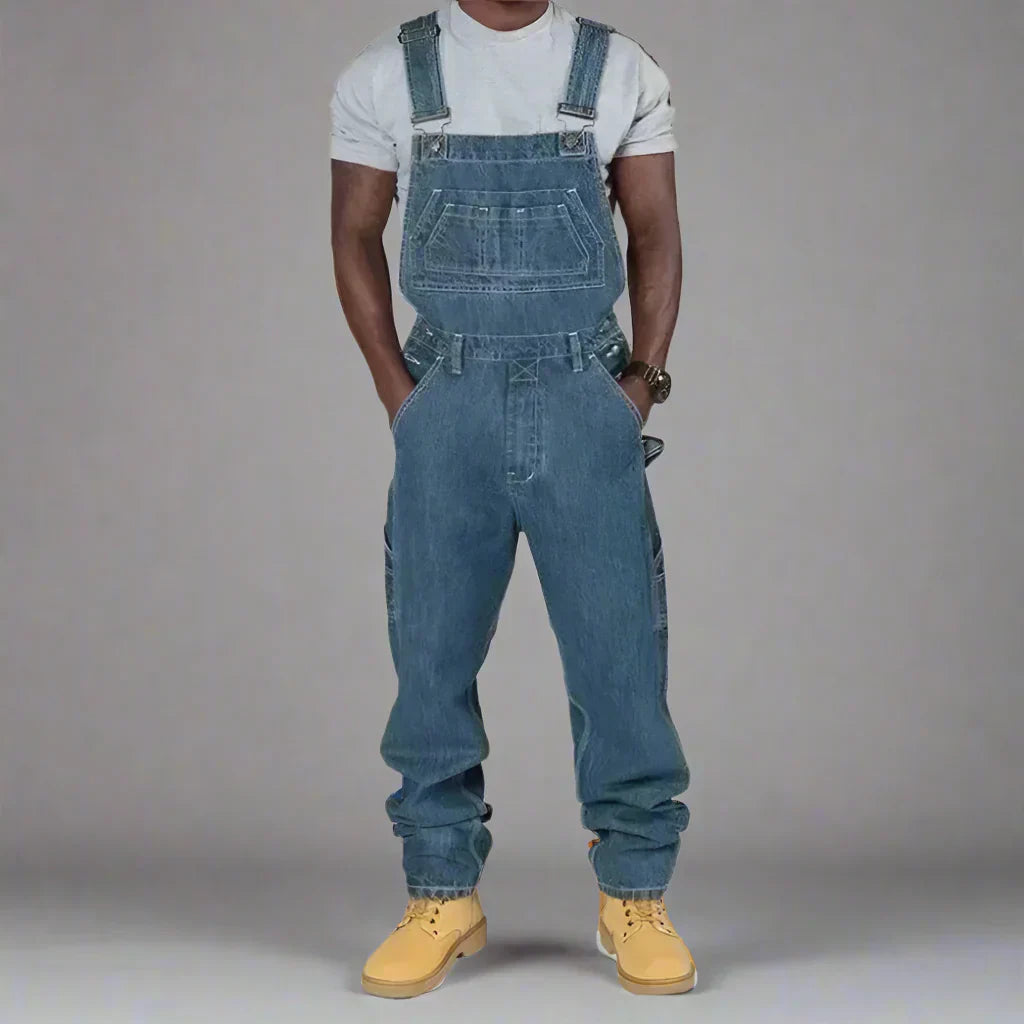 Kelim – Denim tuinbroek voor heren met splijtdetails – Streetwear & vrijetijdskleding