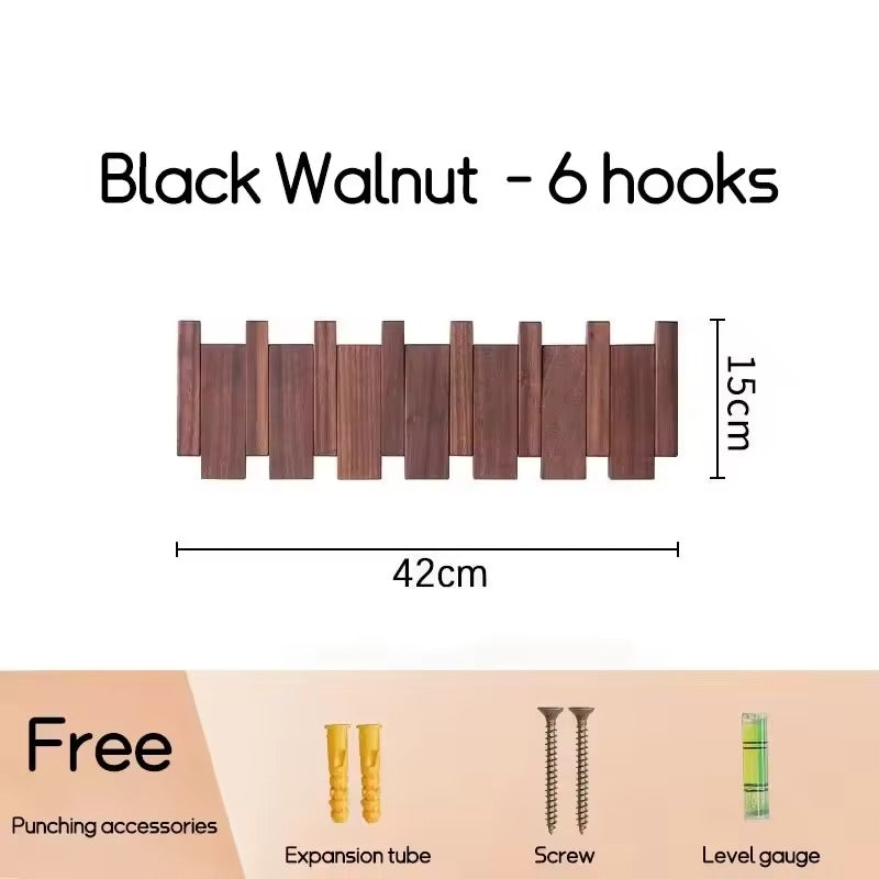 Walnut piano kapstok | Stijlvolle wandkapstok voor de hal