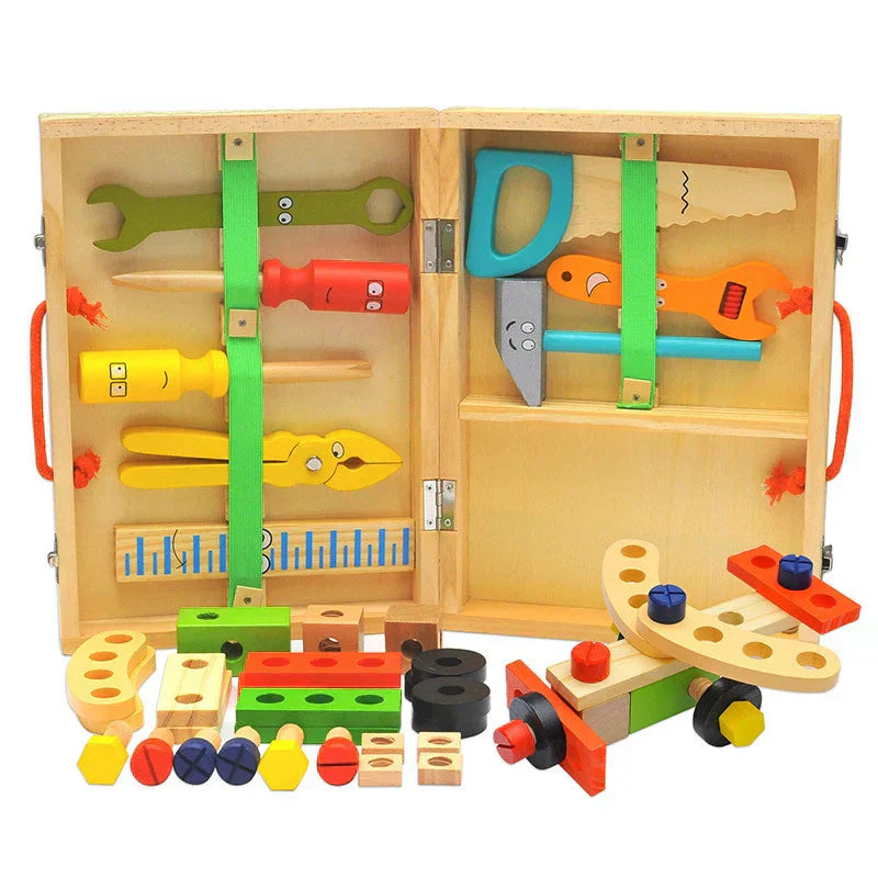 WoodTools Montessori Gereedschapskist – Houten Bouwspeelgoed Kinderen