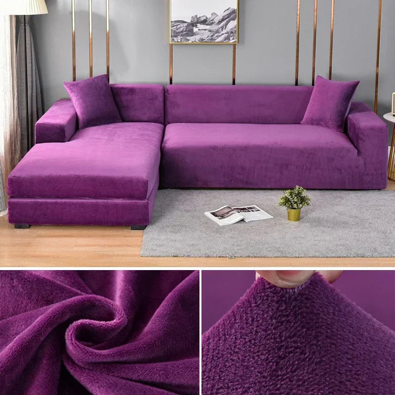 Samtlux – Fluwelen stretch bankhoes antislip – stijl & bescherming thuis