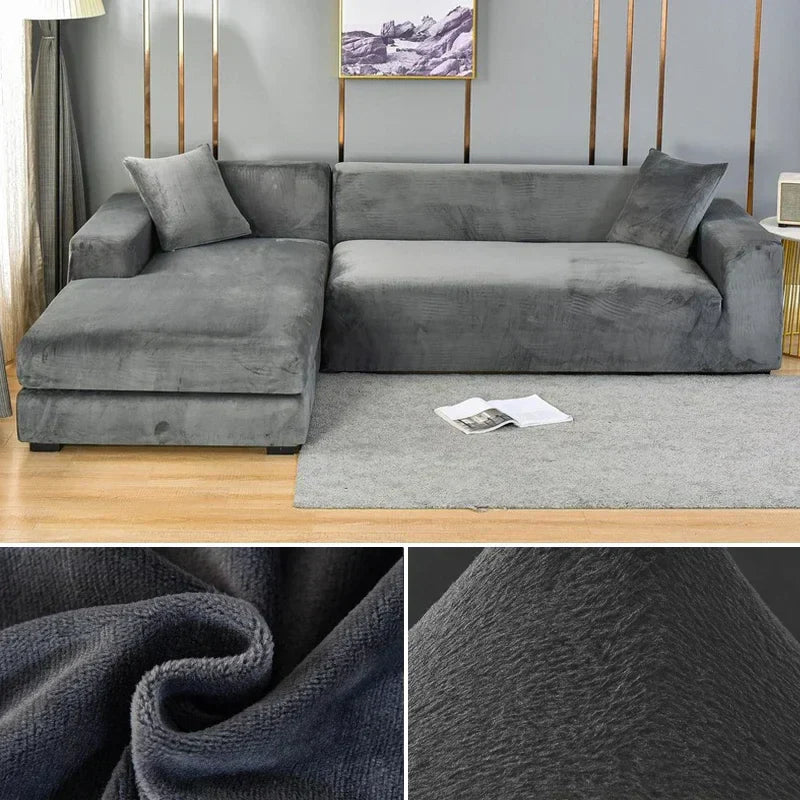 Samtlux – Fluwelen stretch bankhoes antislip – stijl & bescherming thuis
