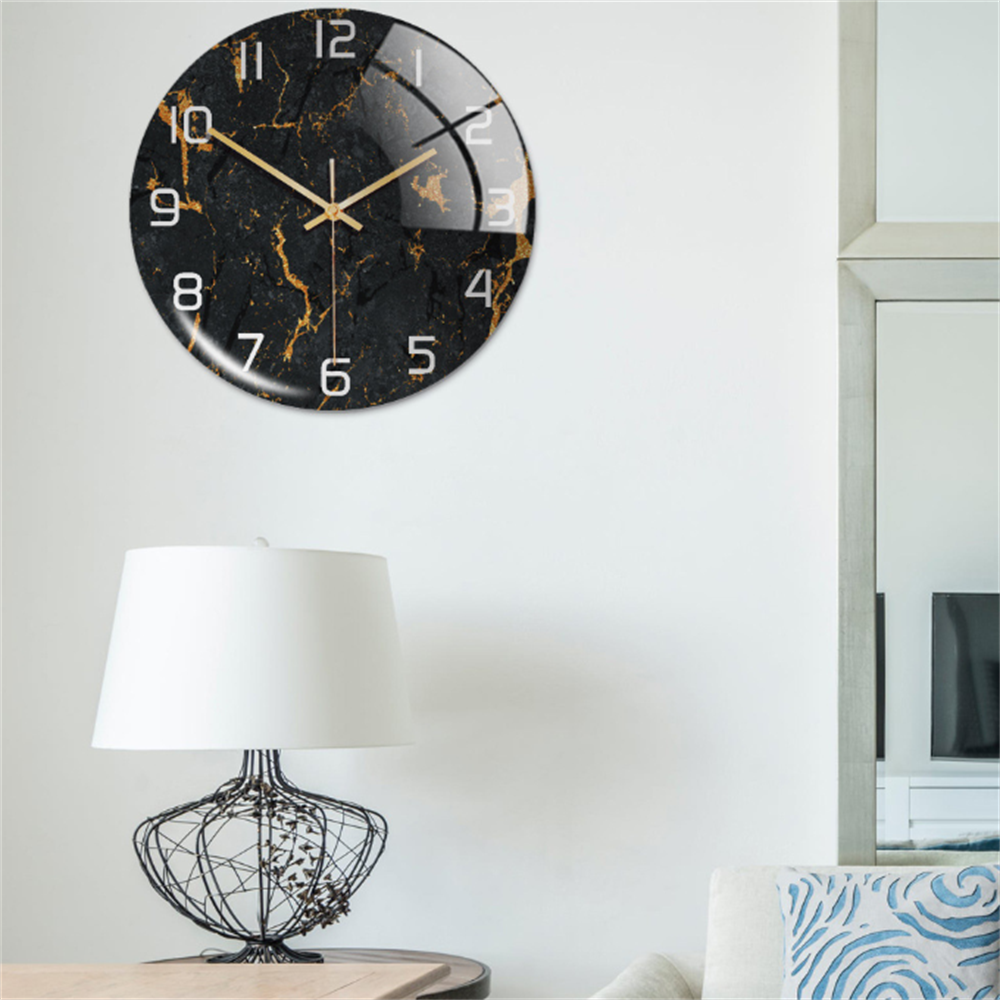 MarbleTime – Wandklok Marmerdesign – Stille Moderne Woondecoratie