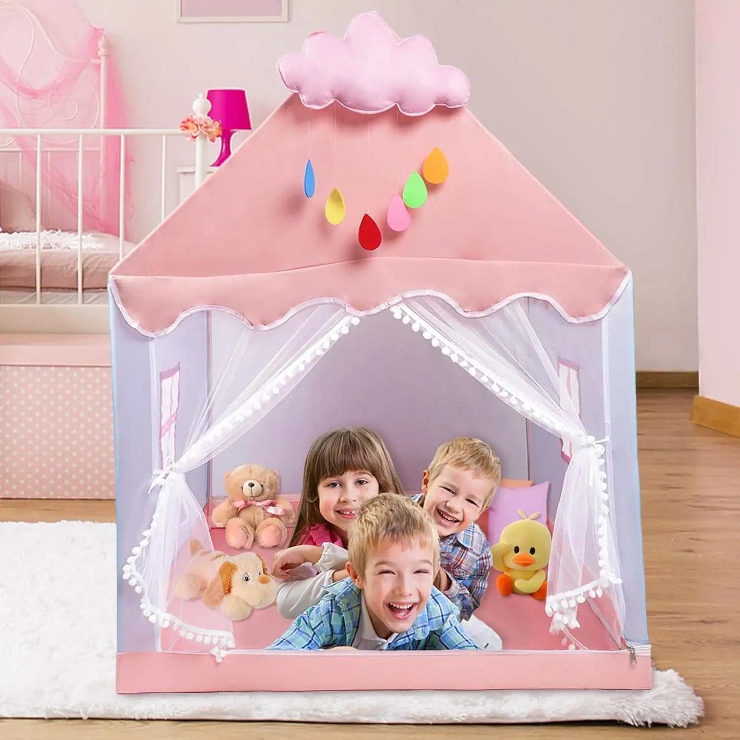 Roze BeerKid Prinsessentent – Kindertent voor Binnen & Buiten