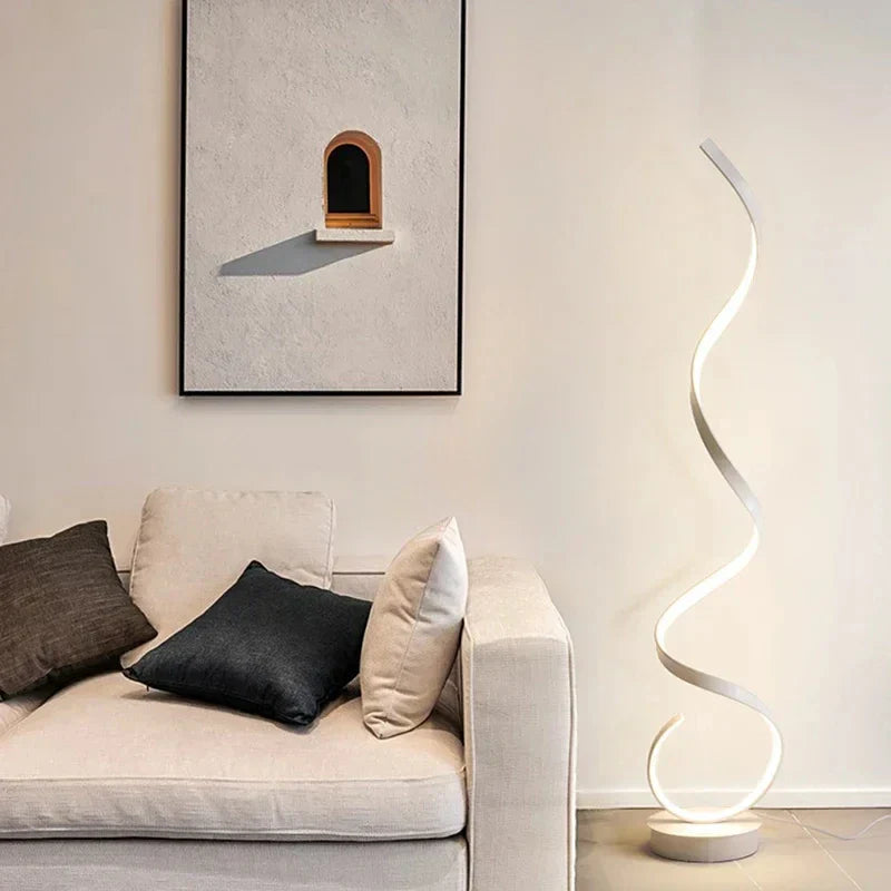 Istanbul LED Spiral Floor Lamp – Dimmable Warm Light & Modern Design