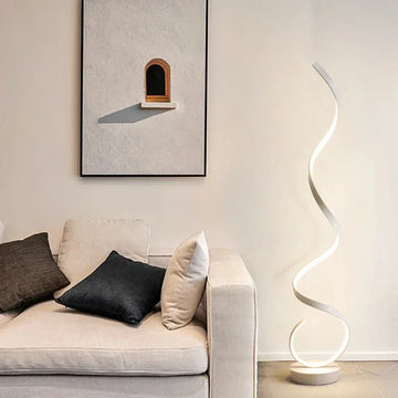 Istanbul LED Spiral Floor Lamp – Dimmable Warm Light & Modern Design