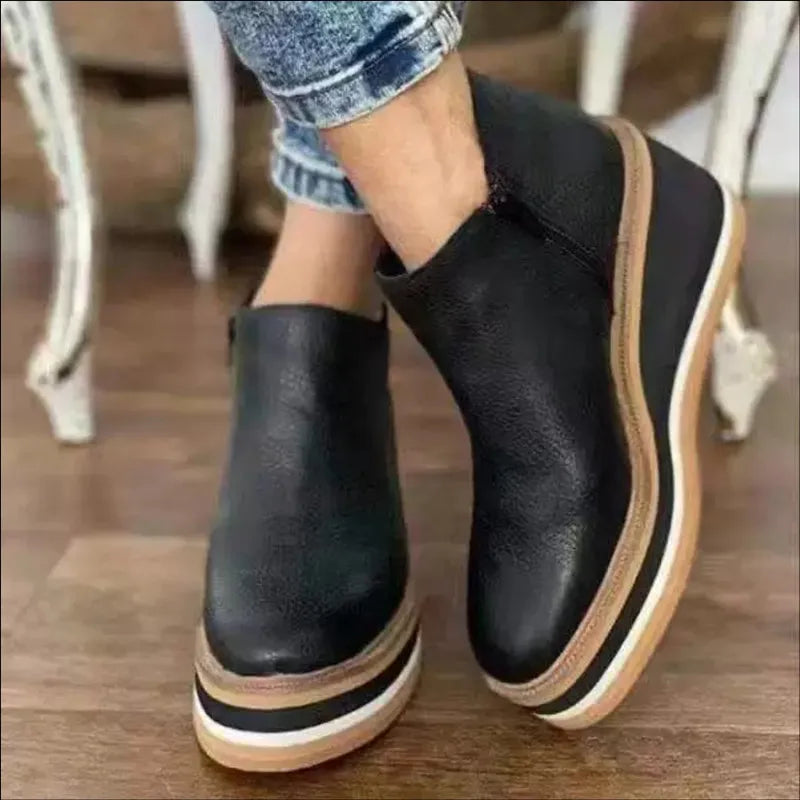 Zavella – Botines de mujer con plataforma y cremallera lateral