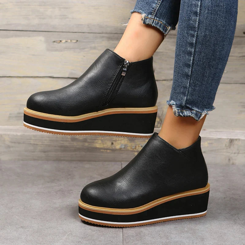 Zavella – Botines de mujer con plataforma y cremallera lateral