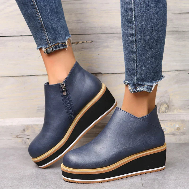 Zavella – Botines de mujer con plataforma y cremallera lateral