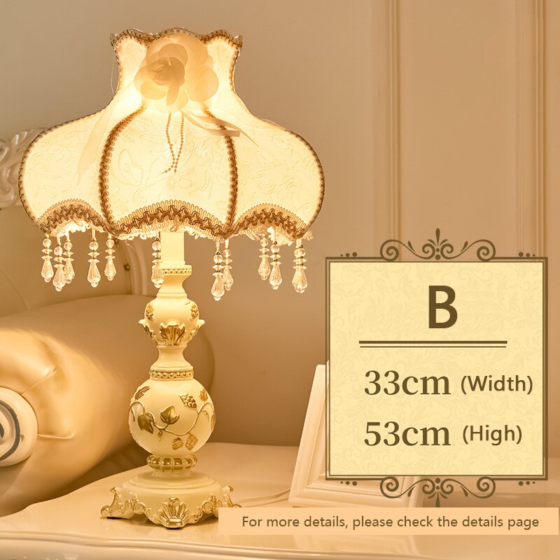 Florenza – Tiffany tafellamp met stoffen kap – Handgemaakt klassiek design